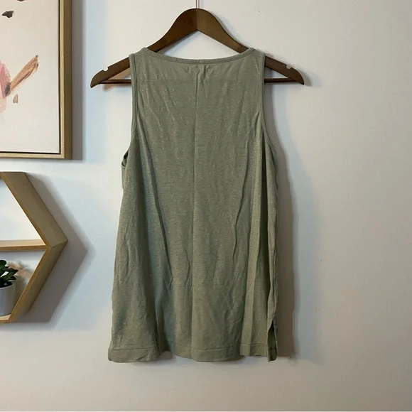 Madewell Linen Blend Women's Sleeveless Top - Green XS - Picture 2 of 5